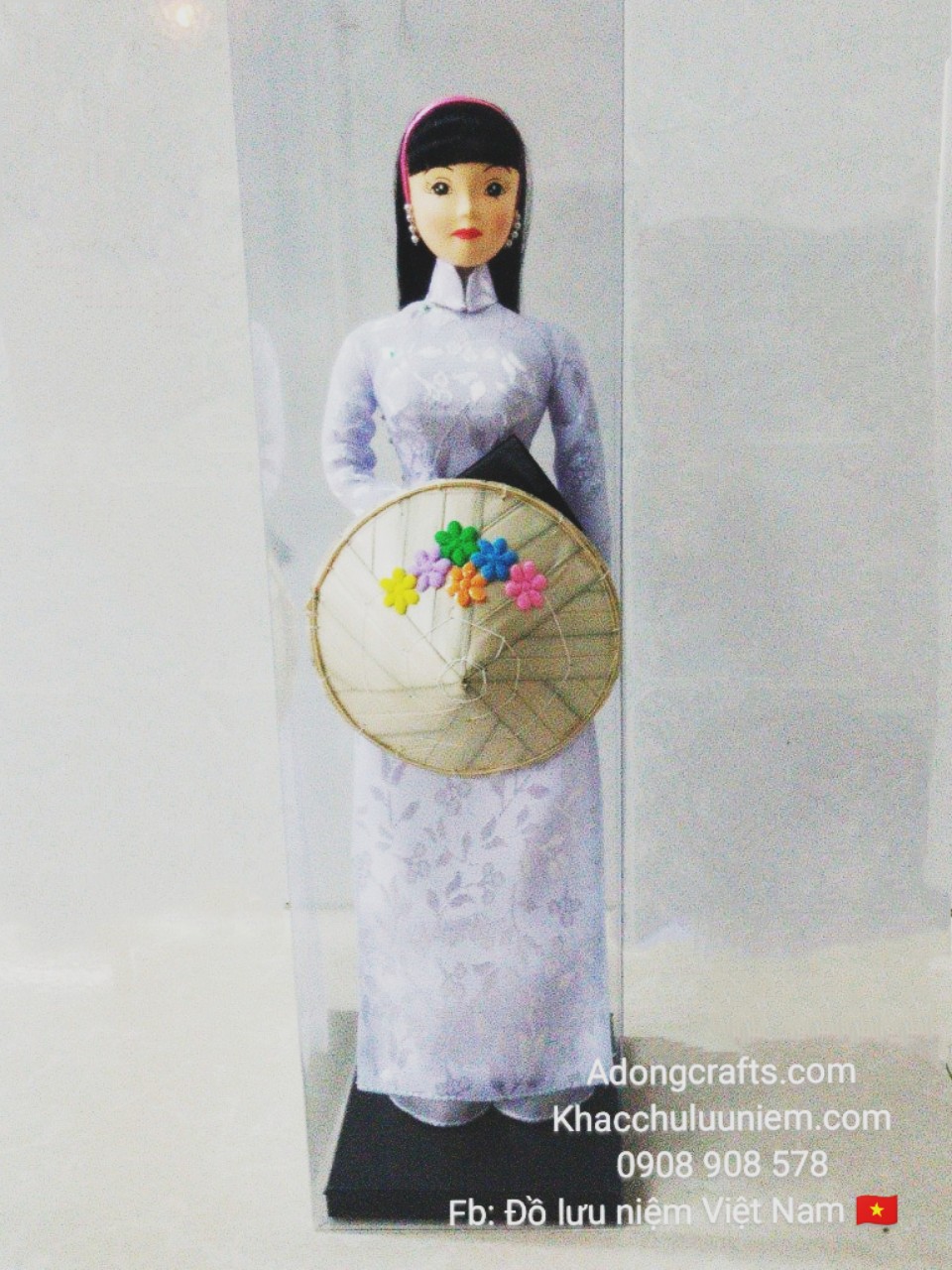 Búp bê cố gái nữ sinh áo trắng vải lụa Việt Nam