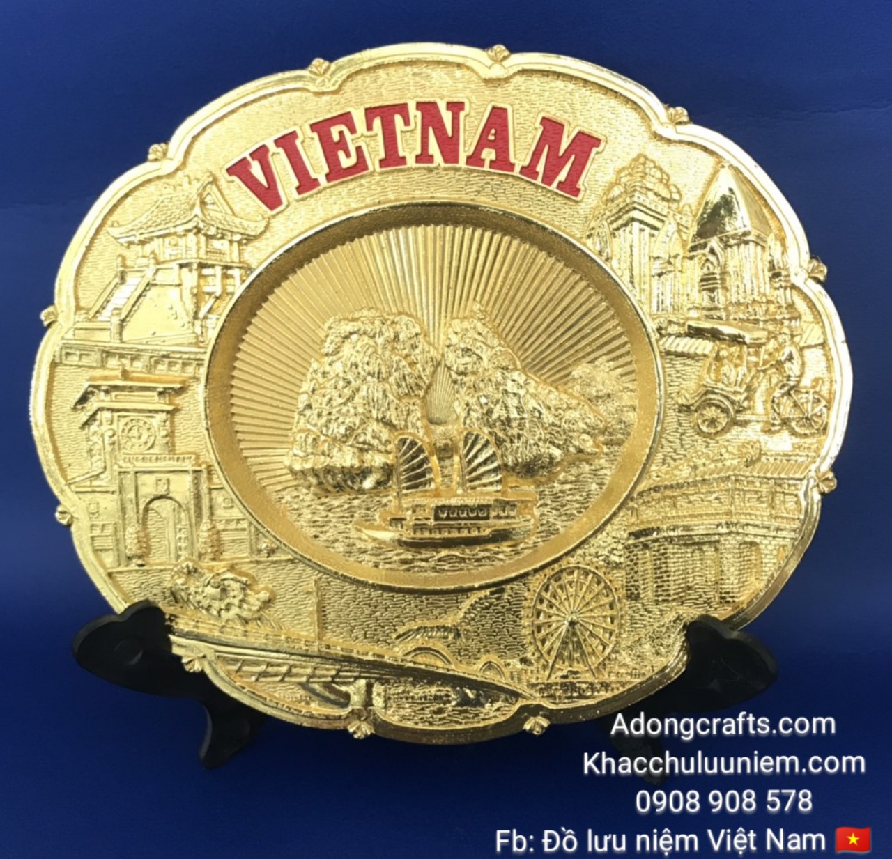 Đĩa kim loại hình thắng cảnh nổi tiếng Việt Nam với địa danh Biển nổi tiếng siêu đẹp