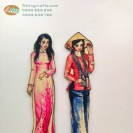 Bookmark đánh dấu trang sách cô gái trang phục các dân tộc Việt Nam